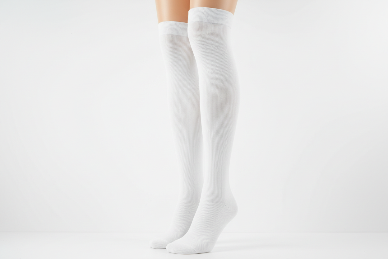 chaussette de compression blanche tres haute